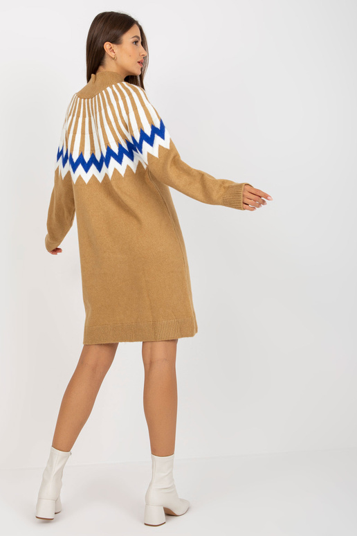 Velbloudí dámské úpletové šaty s...