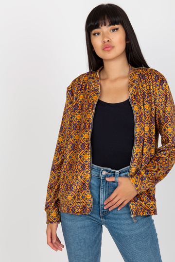 Tmavě žlutá velurová bomber...