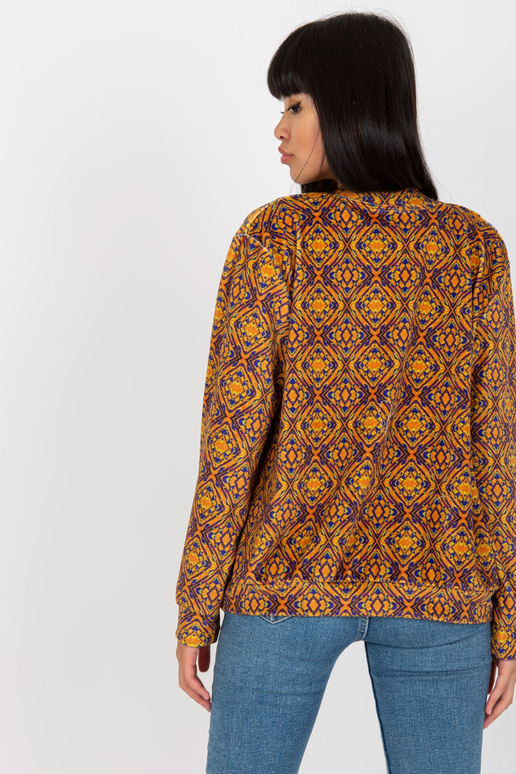 Tmavě žlutá velurová bomber mikina...