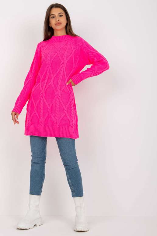 Fluo růžové minišaty s copánky RUE PARIS