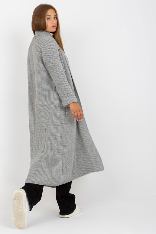 Šedý maxi kardigan s kapsami OCH BELLA