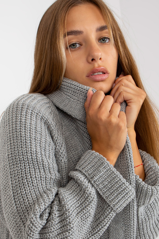 Šedý maxi kardigan s kapsami OCH BELLA