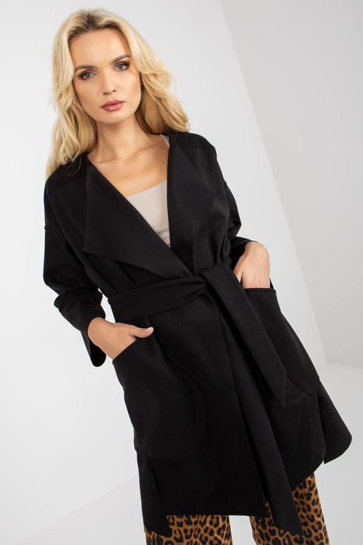 Schwarzer dünner Mantel mit Taschen... Schwarzer dünner Mantel mit Taschen...