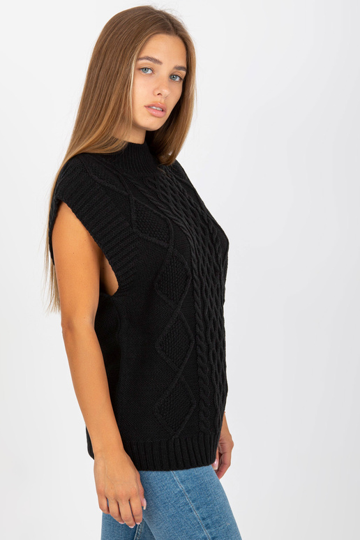 Černá SUBLEVEL kabelová pletená vesta Černá SUBLEVEL kabelová pletená vesta