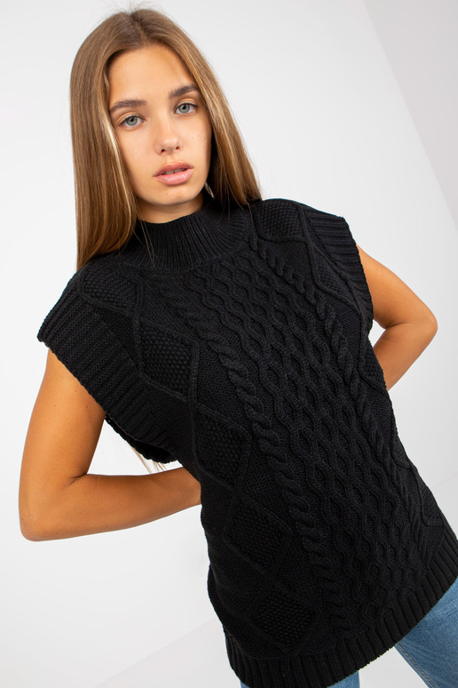 Černá SUBLEVEL kabelová pletená vesta Černá SUBLEVEL kabelová pletená vesta