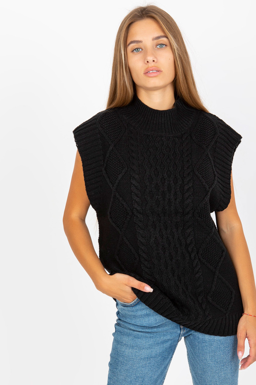 Černá SUBLEVEL kabelová pletená vesta Černá SUBLEVEL kabelová pletená vesta