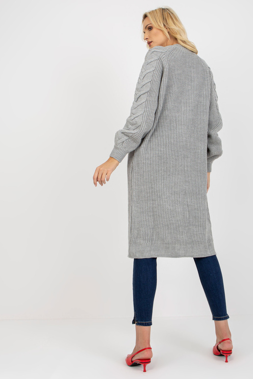 Šedý dlouhý kardigan bez zapínání RUE... Šedý dlouhý kardigan bez zapínání RUE...