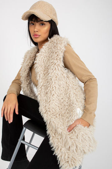 Béžová kožešinová vesta Hallie