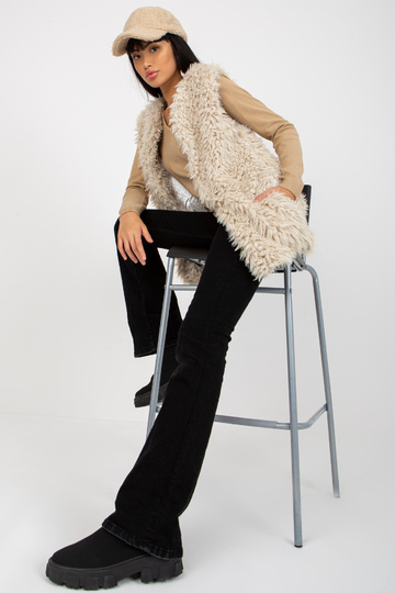 Béžová kožešinová vesta Hallie 2