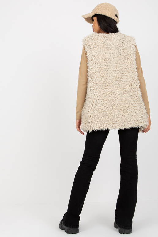 Béžová kožešinová vesta Hallie
