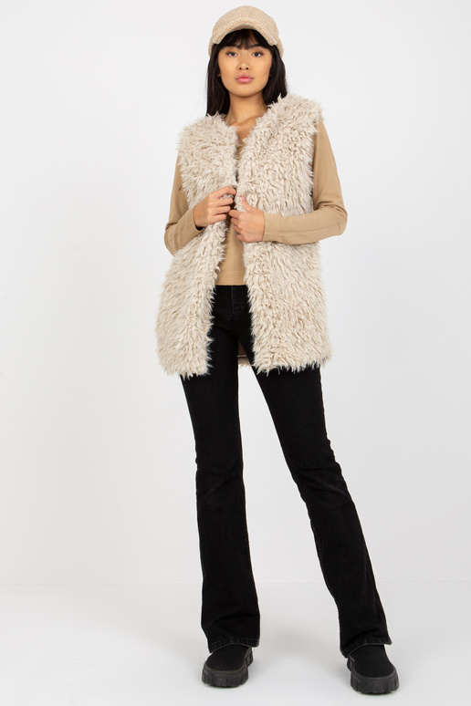 Béžová kožešinová vesta Hallie