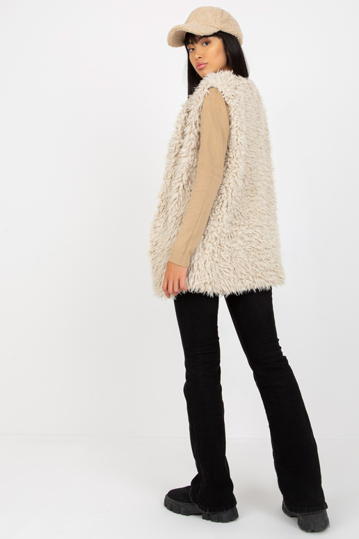 Béžová kožešinová vesta Hallie
