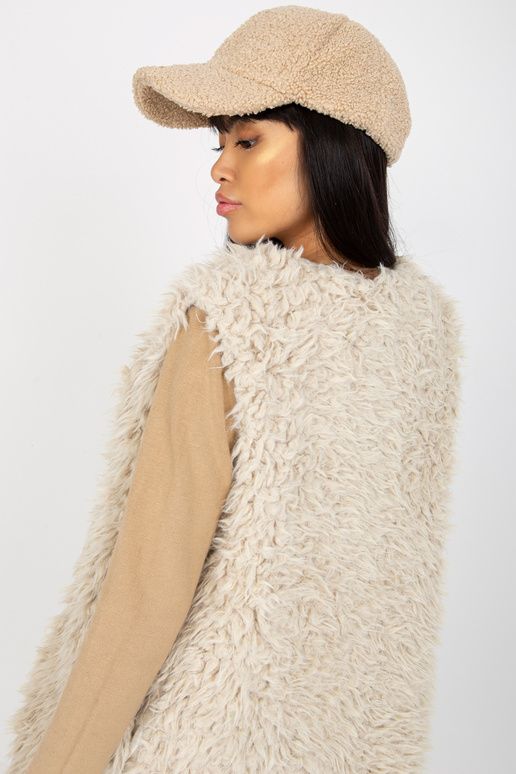Béžová kožešinová vesta Hallie