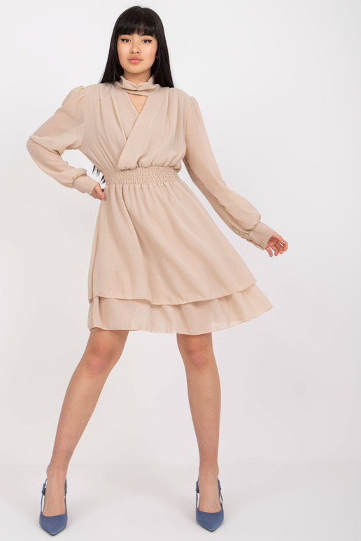 Béžové vzdušné koktejlové šaty s mini... Béžové vzdušné koktejlové šaty s mini...