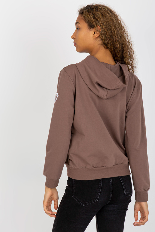 Hnědá prošívaná bomber mikina s...