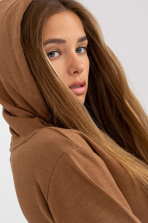 Hnědé rozevláté mikinové šaty s...