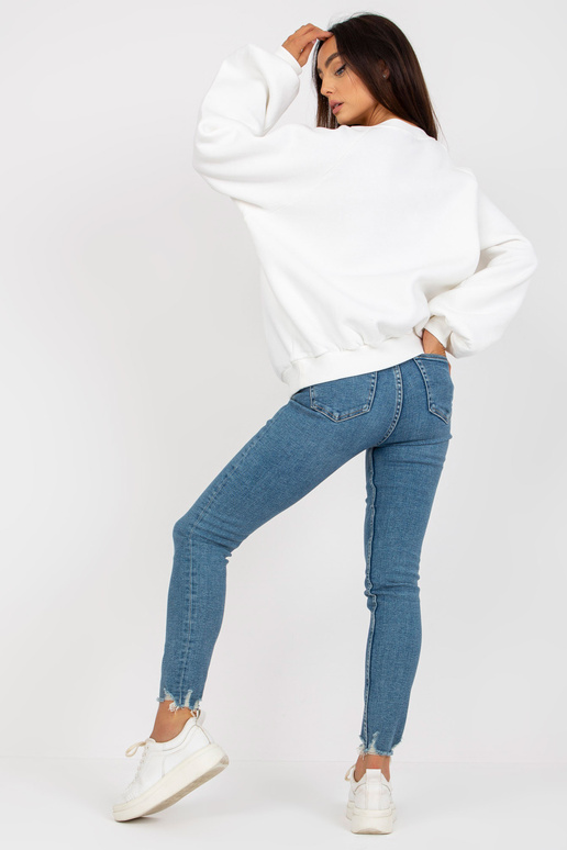 Ecru mikina basic s širokými rukávy...