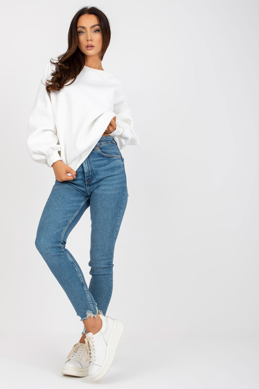 Ecru mikina basic s širokými rukávy...