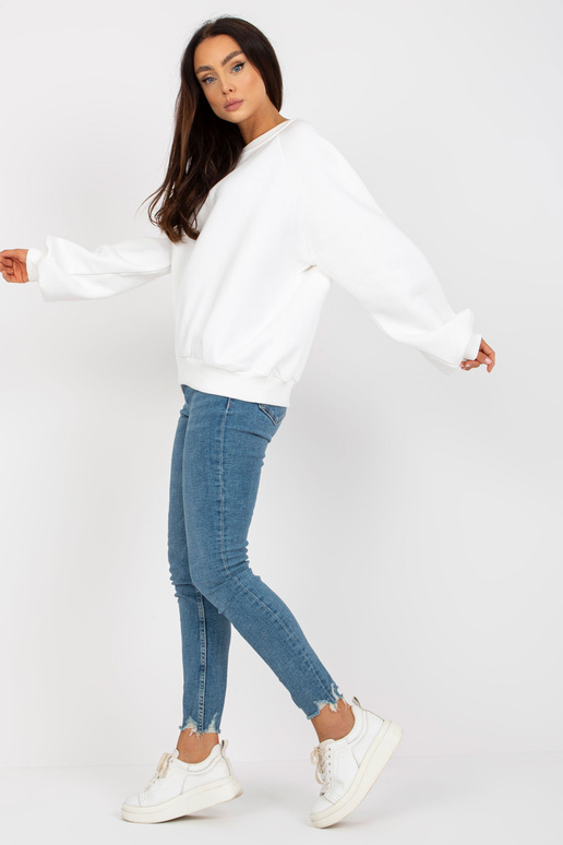 Ecru mikina basic s širokými rukávy...