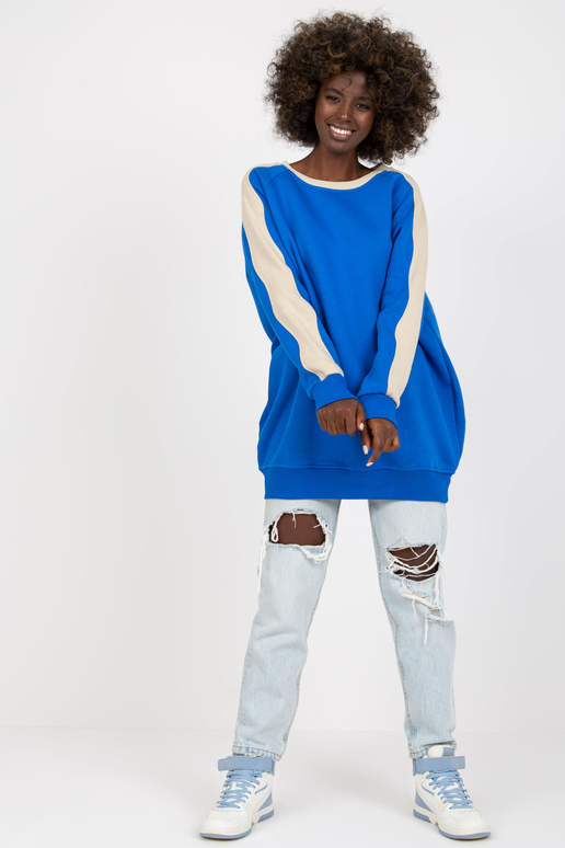 Modro-béžová mikinová tunika basic... Modro-béžová mikinová tunika basic...