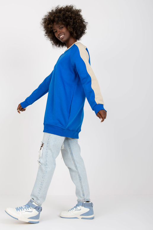 Modro-béžová mikinová tunika basic... Modro-béžová mikinová tunika basic...