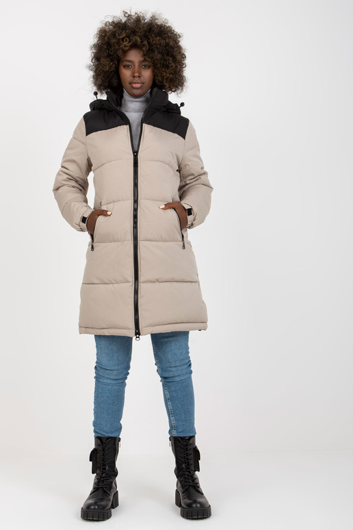 Světle šedá a černá prošívaná zimní... Světle šedá a černá prošívaná zimní...