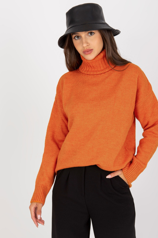 Tmavě oranžový volný rolák RUE PARIS Tmavě oranžový volný rolák RUE PARIS