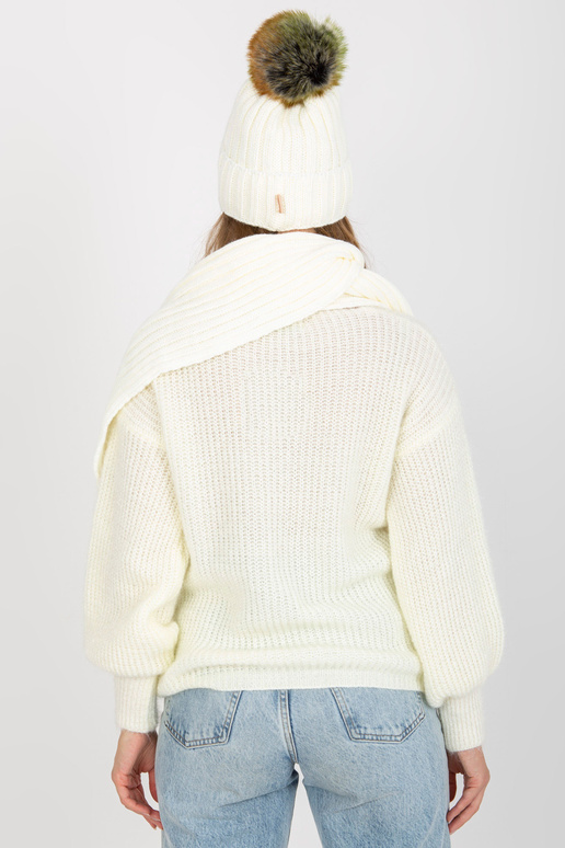 Ecru zimní set s čepicí a šálou Rubby...