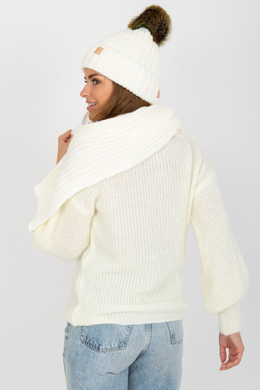 Ecru zimní set s čepicí a šálou Rubby...