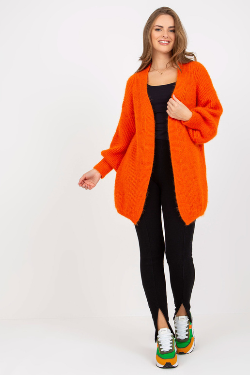 Oranžový nadýchaný kardigan s vlnou... Oranžový nadýchaný kardigan s vlnou...