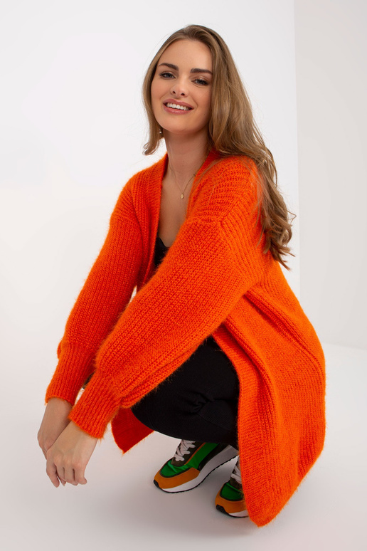 Oranžový nadýchaný kardigan s vlnou... Oranžový nadýchaný kardigan s vlnou...