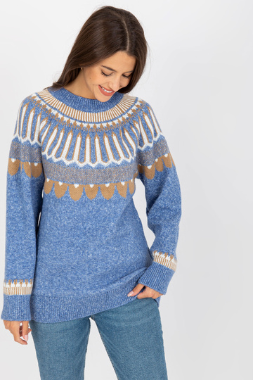 Modrý klasický svetr RUE PARIS