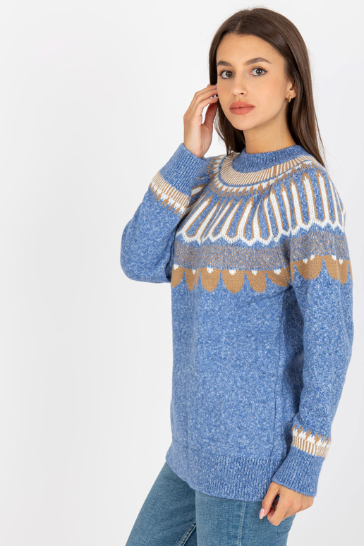 Modrý klasický svetr RUE PARIS