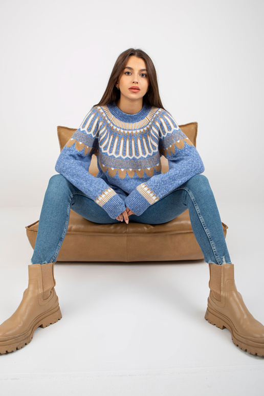 Modrý klasický svetr RUE PARIS