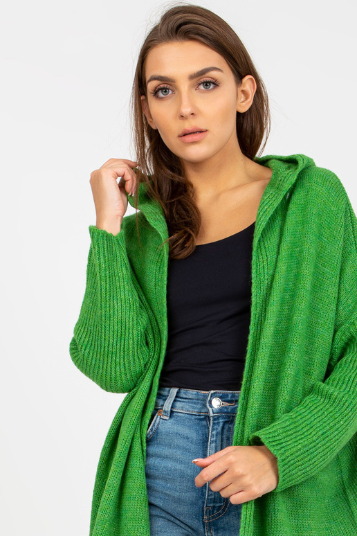 Zelený dlouhý kardigan s nápisem na...