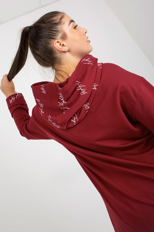 Vínová mikina větší velikosti s...