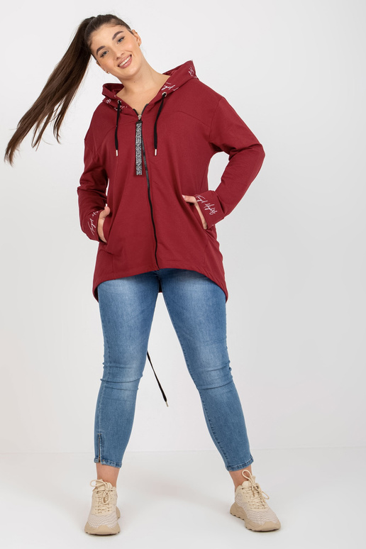 Vínová mikina větší velikosti s...