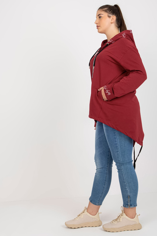 Vínová mikina větší velikosti s...