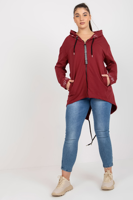 Vínová mikina větší velikosti s...