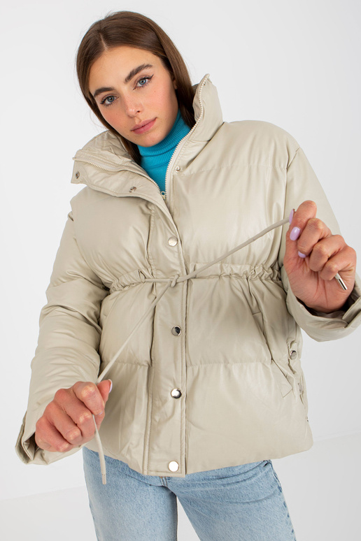 Světle béžová zimní bunda z eko kůže... Světle béžová zimní bunda z eko kůže...