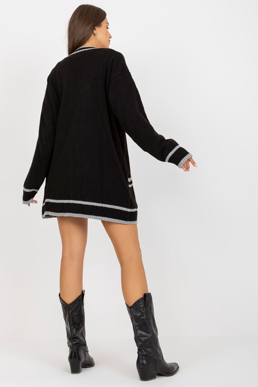 Černý oversized dlouhý svetr RUE PARIS
