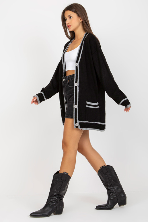 Černý oversized dlouhý svetr RUE PARIS