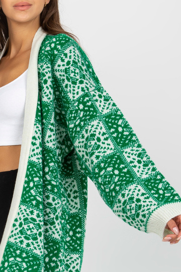 Bílozelený dámský kardigan...