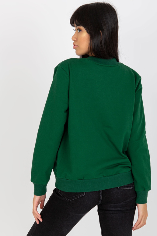 Tmavě zelená prošívaná bomber mikina...