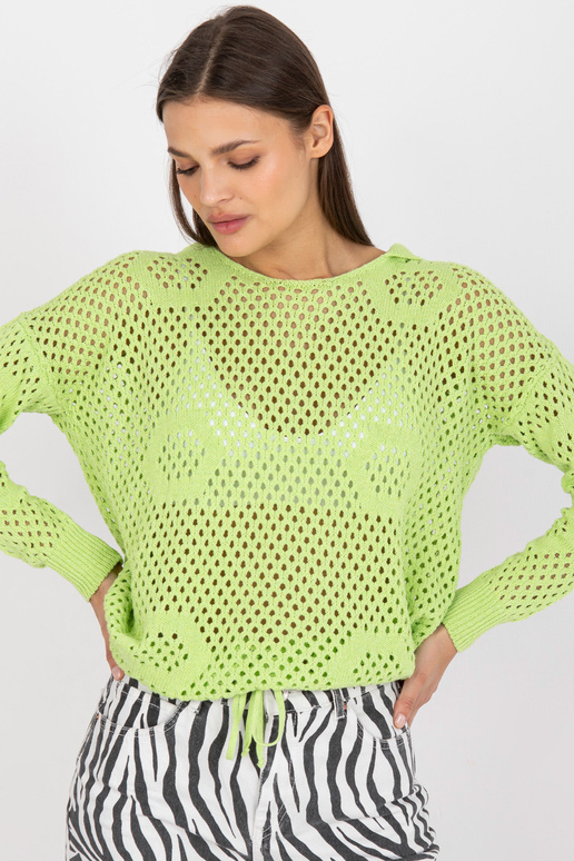 Světle zelený prolamovaný oversize...