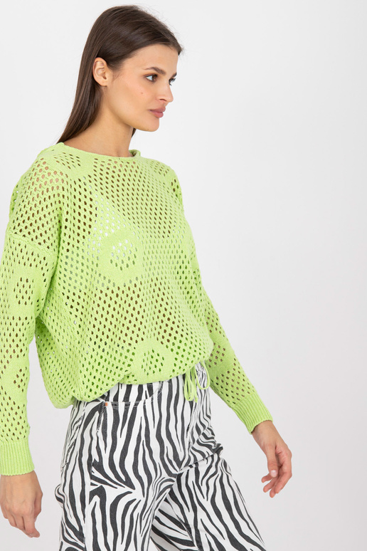 Světle zelený prolamovaný oversize...