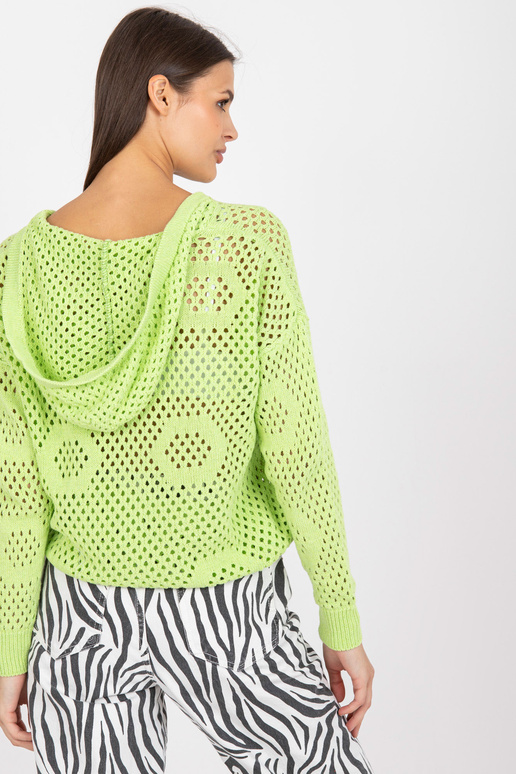 Světle zelený prolamovaný oversize...