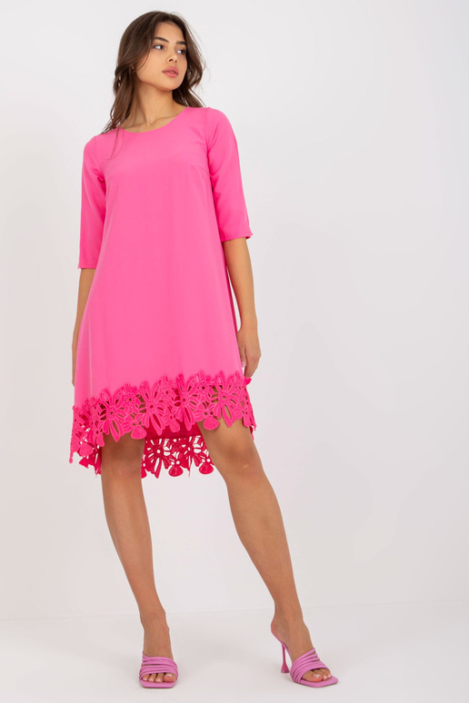 Růžové asymetrické koktejlové šaty s...