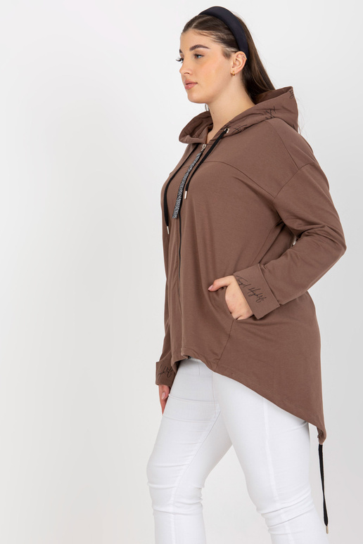 Hnědé nadrozměrné kardigany s mikinou...