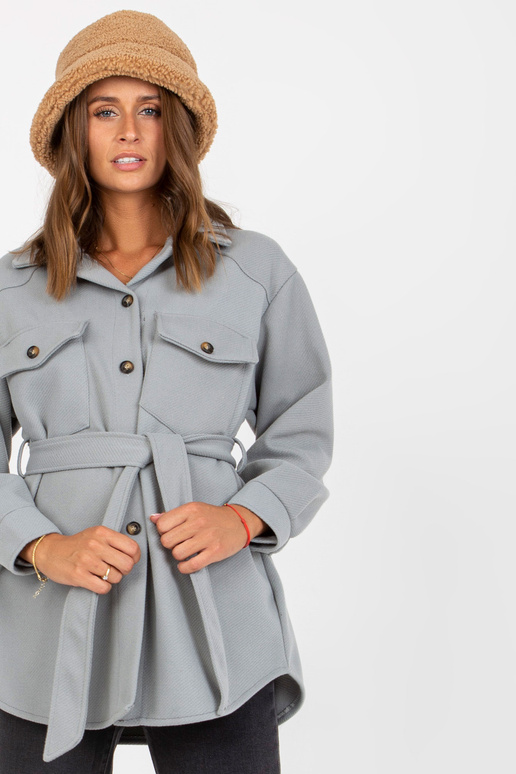 Šedá svrchní košile jedné velikosti s...